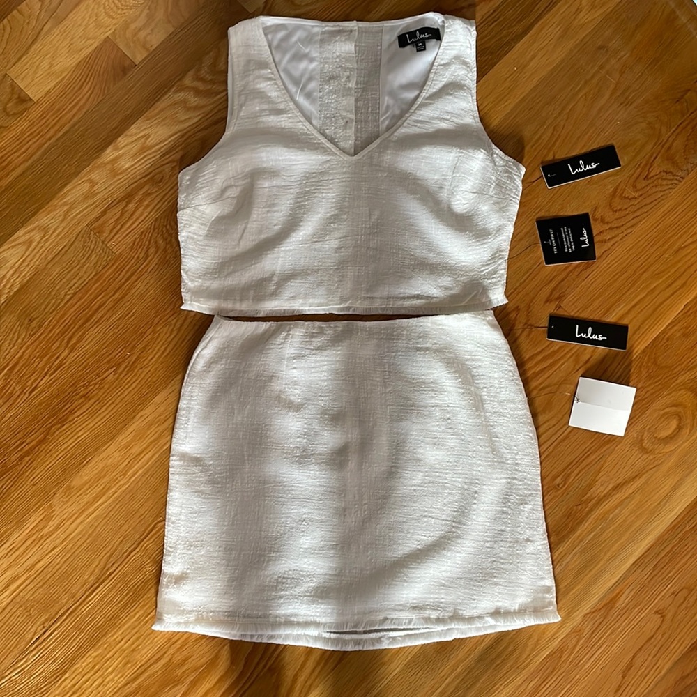 Lulus Two Piece Crop and Skirt Set